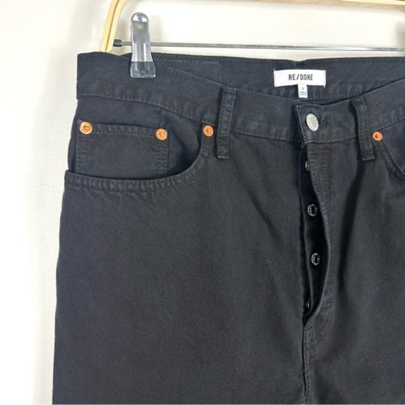 RE/DONE High Rise Stove Pipe In Jet Black Jeans Size 31 - Picture 8 of 8